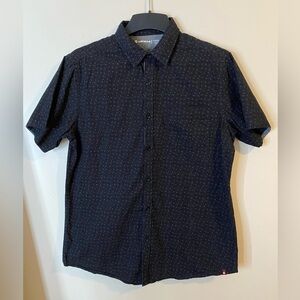 Airwalk Men's Navy Short Sleeve Button-Up Shirt size large 100% cotton